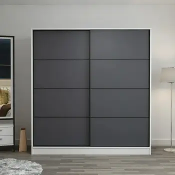 Dollap Skye Decor, i bardhë dhe antracit, 180x190x52cm, 6 pjesë