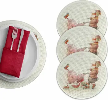 Set nënshtrues tavoline Hermia Concept, shumëngjyrësh, 4 copë, 37cm