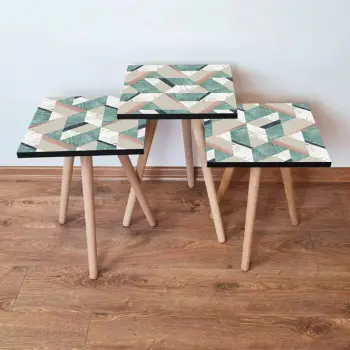 Set tavolinash të vendosshme, shumëngjyrëshe, Skye Decor, 3Shp330 (3 copë)