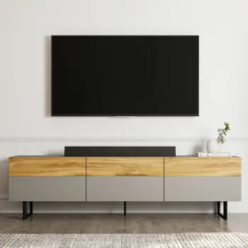 Komodë TV Skye Decor, ngjyrë gri, lis