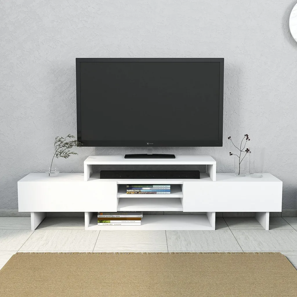Komodë për TV Skye Decor, e bardhë - 3