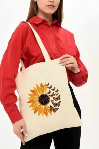 Qese Tote Zoozie Bags, krem, 35x40cm