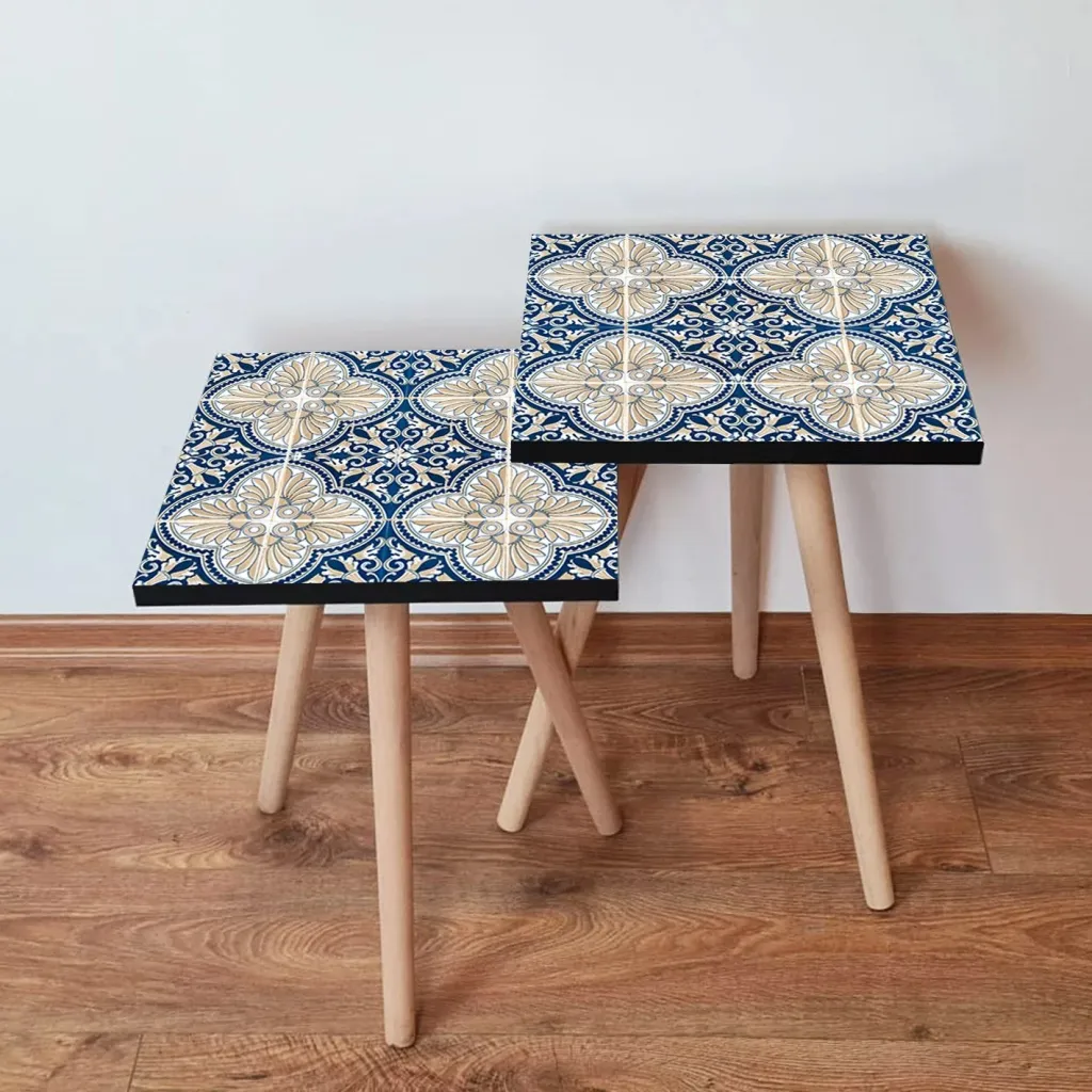 Set tavolinash ndihmëse, 2 copë, Skye Decor, 2Shp40, ngjyrë kaltër e errët - 1