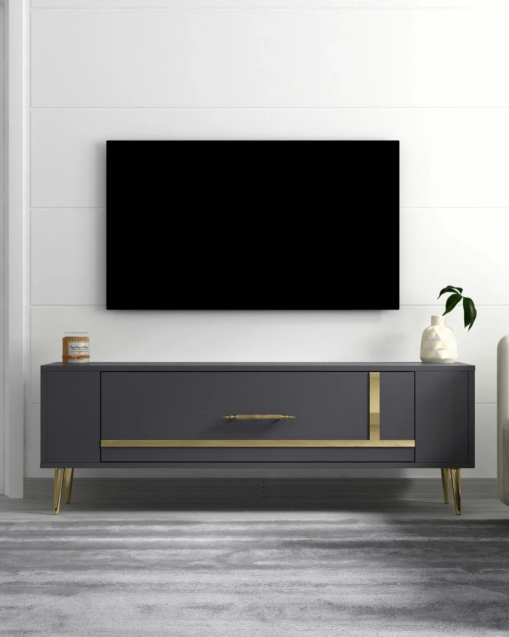 Komodë TV Skye Decor, anthracite, ar, Retrop1 - 1