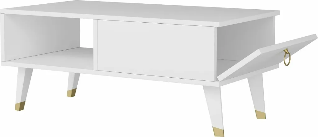 Tavolinë kafeje moderne, ngjyrë e bardhë, Skye Decor Delux - 4