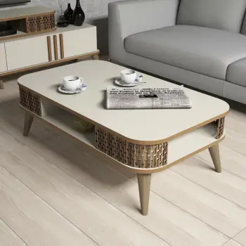 Tavolinë e ulët krem Skye Decor, Eylül
