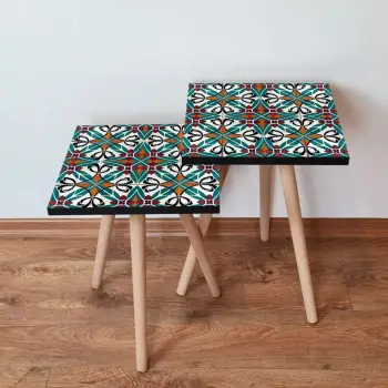 Set tavolina të mbivendosura, shumëngjyrëshe, Skye Decor, 2 copë, 2Shp28