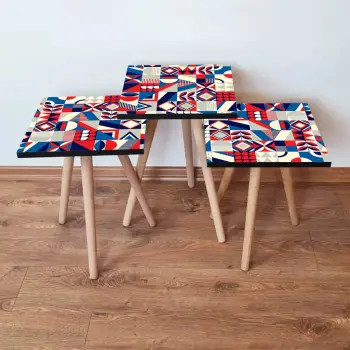 Set tavolina të ndërlidhura, shumëngjyrëshe, Skye Decor, 3Shp323 (3 copë)