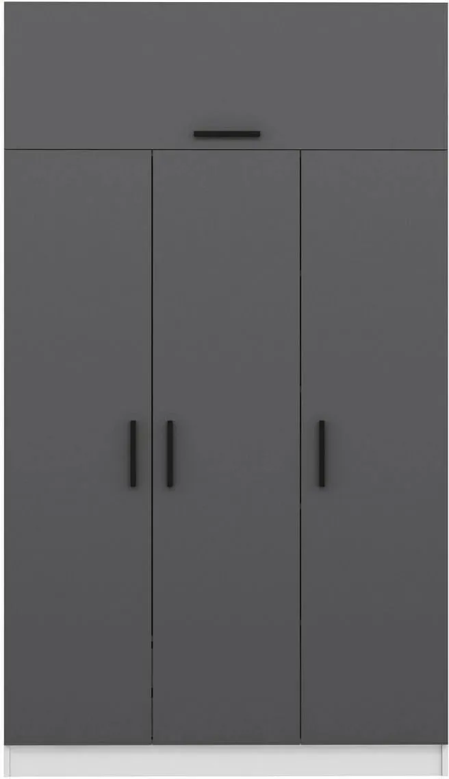 Dollap Skye Decor, 3 kapak, 2 sirtar, 255cm, bardhë-antracit - 5