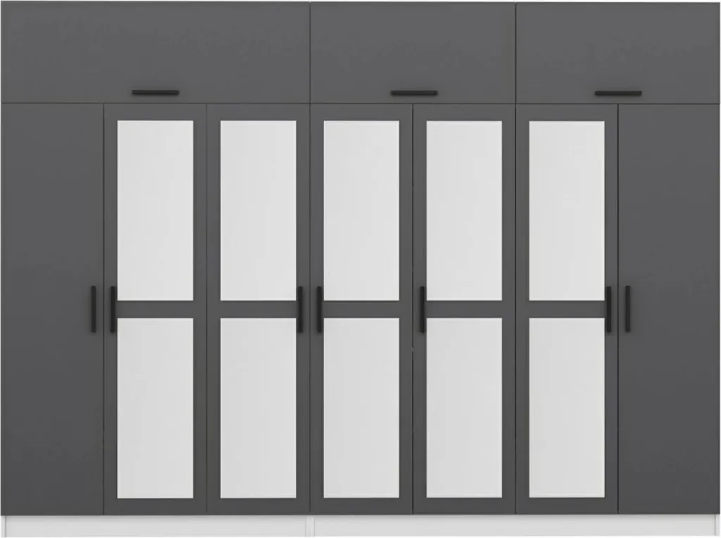 Dollap Skye Decor, anthracite dhe i bardhë, 315x255x52cm, 13 pjesë - 5