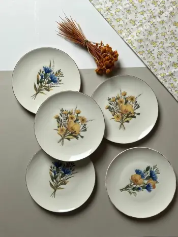 Set pjatash për ëmbëlsira, shumëngjyrëshe, Hermia Concept, Lily 6, 21x21cm, 6 copë
