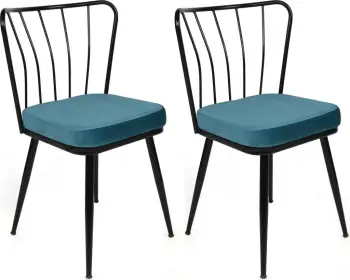 Set karrigesh (2 copë), Skye Decor, Yıldız-952 V2, blu dhe e zezë