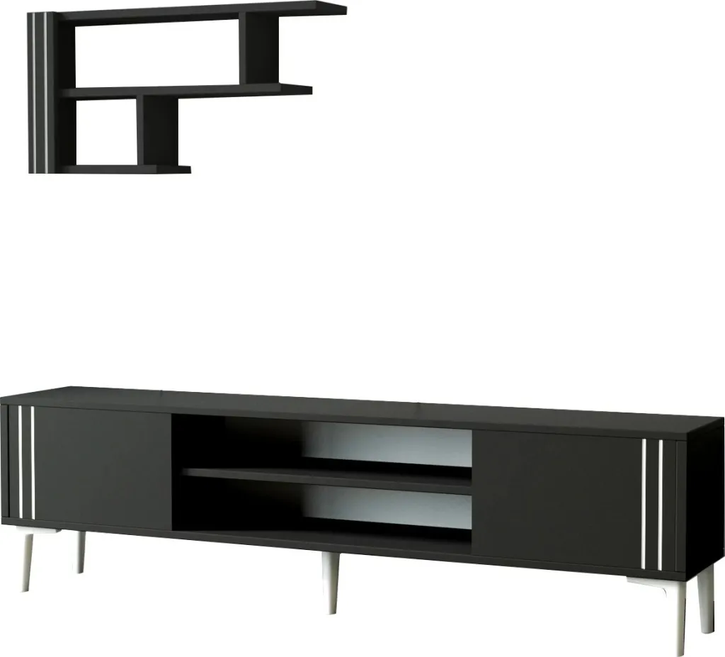 Set TV Skye Decor, ngjyrë antracit, me raft muri - 5