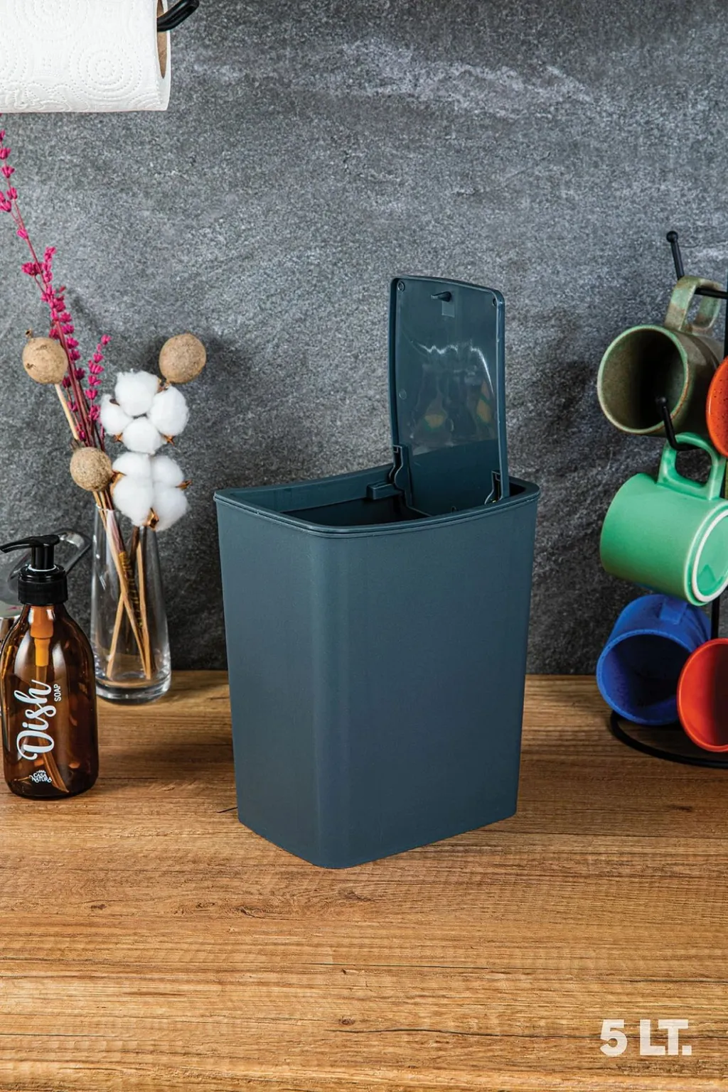 Kosh mbeturinash anthracite, Hermia Concept, TRN-182-04, 5L - 1