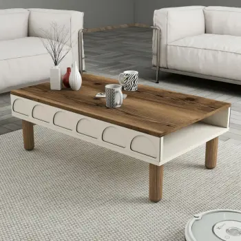 Tavolinë kafeje Skye Decor, Bohem 853, krem