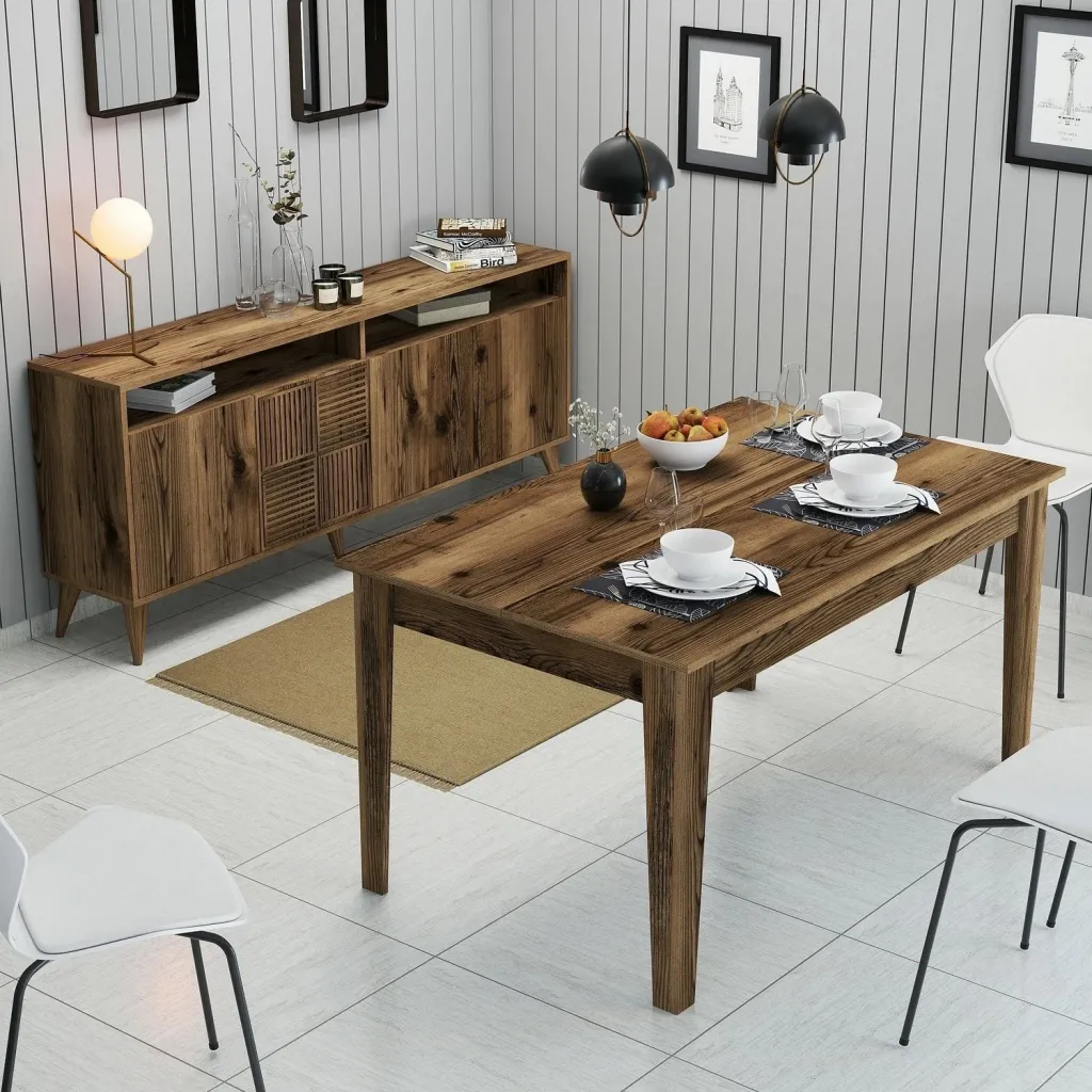 Set mobiljesh për dhomë dite, ngjyrë arre, Skye Decor, Milan 524 - 1