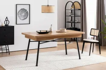 Tavolinë ngrënieje me zgjatje, ngjyrë natyrale, Skye Decor Nala 198