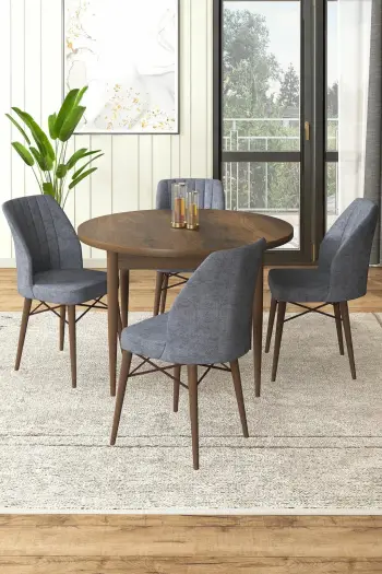 Tavolinë me karrige, 5 copë, Skye Decor, Rox - Barok, Fume
