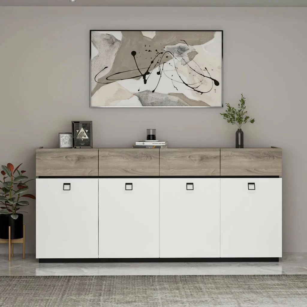 Konsol Skye Decor, Zara, e bardhë, e zezë - 1