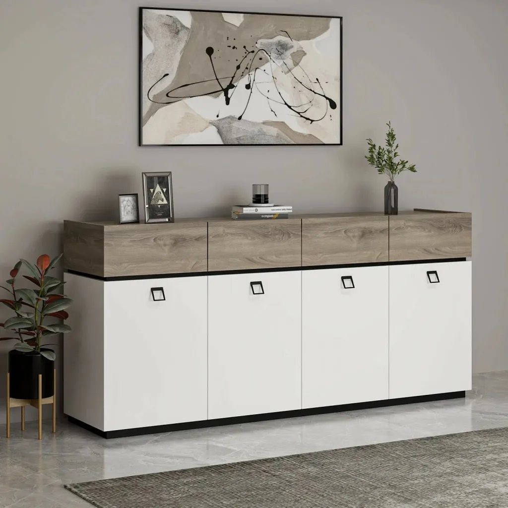 Konsol Skye Decor, Zara, e bardhë, e zezë - 3