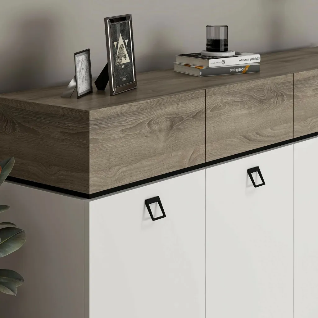 Konsol Skye Decor, Zara, e bardhë, e zezë - 4