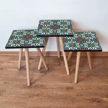 Set tavolinash të vendosshme, shumëngjyrëshe, Skye Decor, 3Shp28 (3 copë)