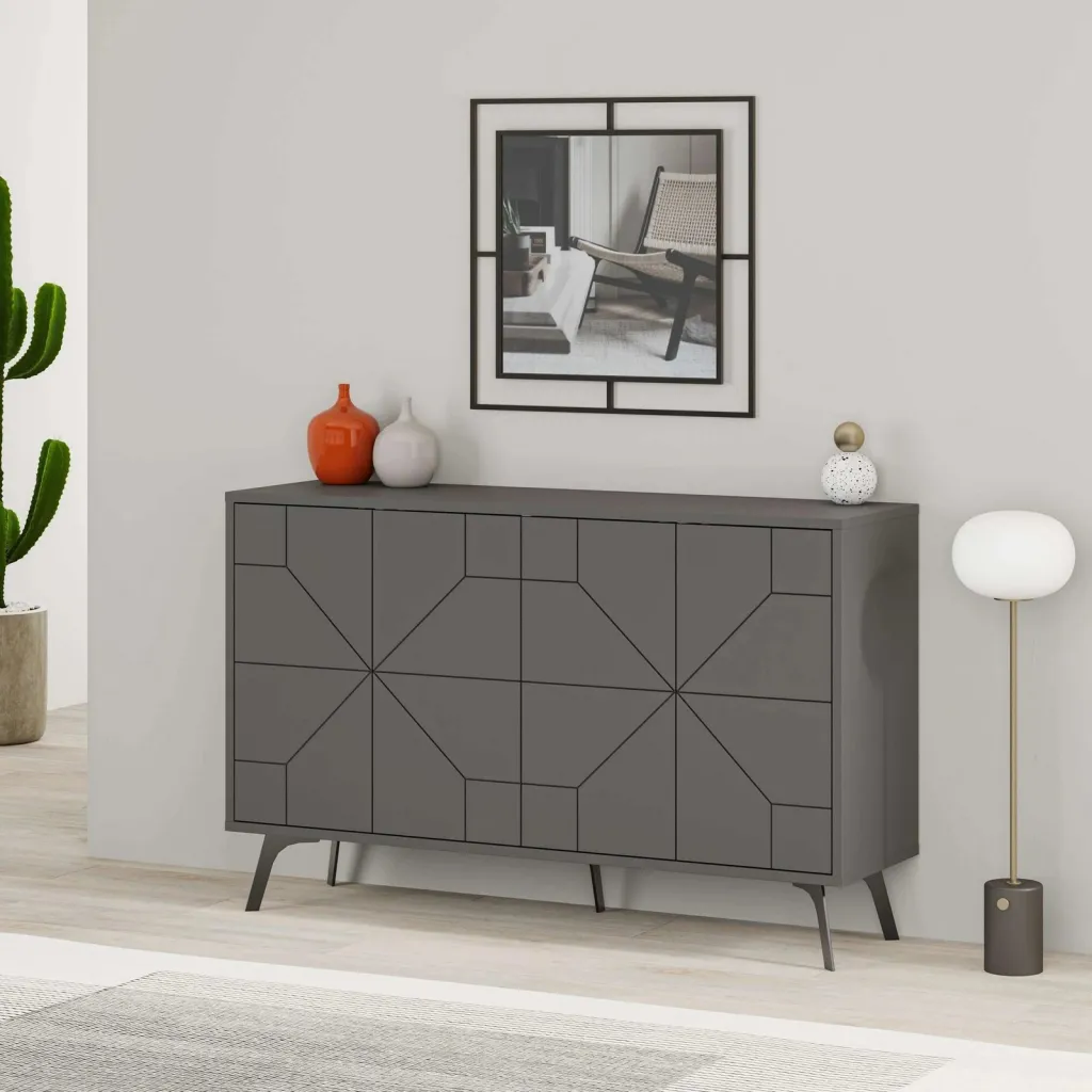 Konsol Skye Decor, ngjyrë antracit, 123x62.4x35cm - 1