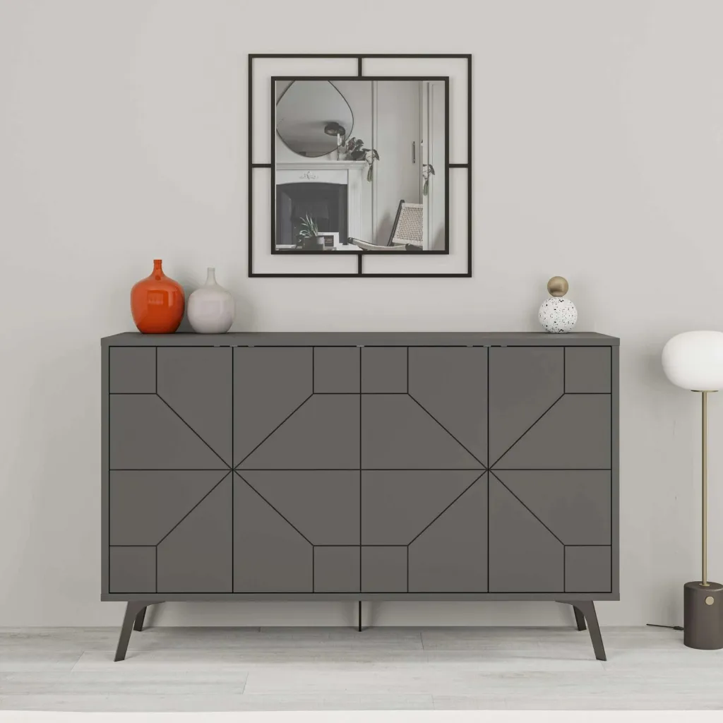 Konsol Skye Decor, ngjyrë antracit, 123x62.4x35cm - 2