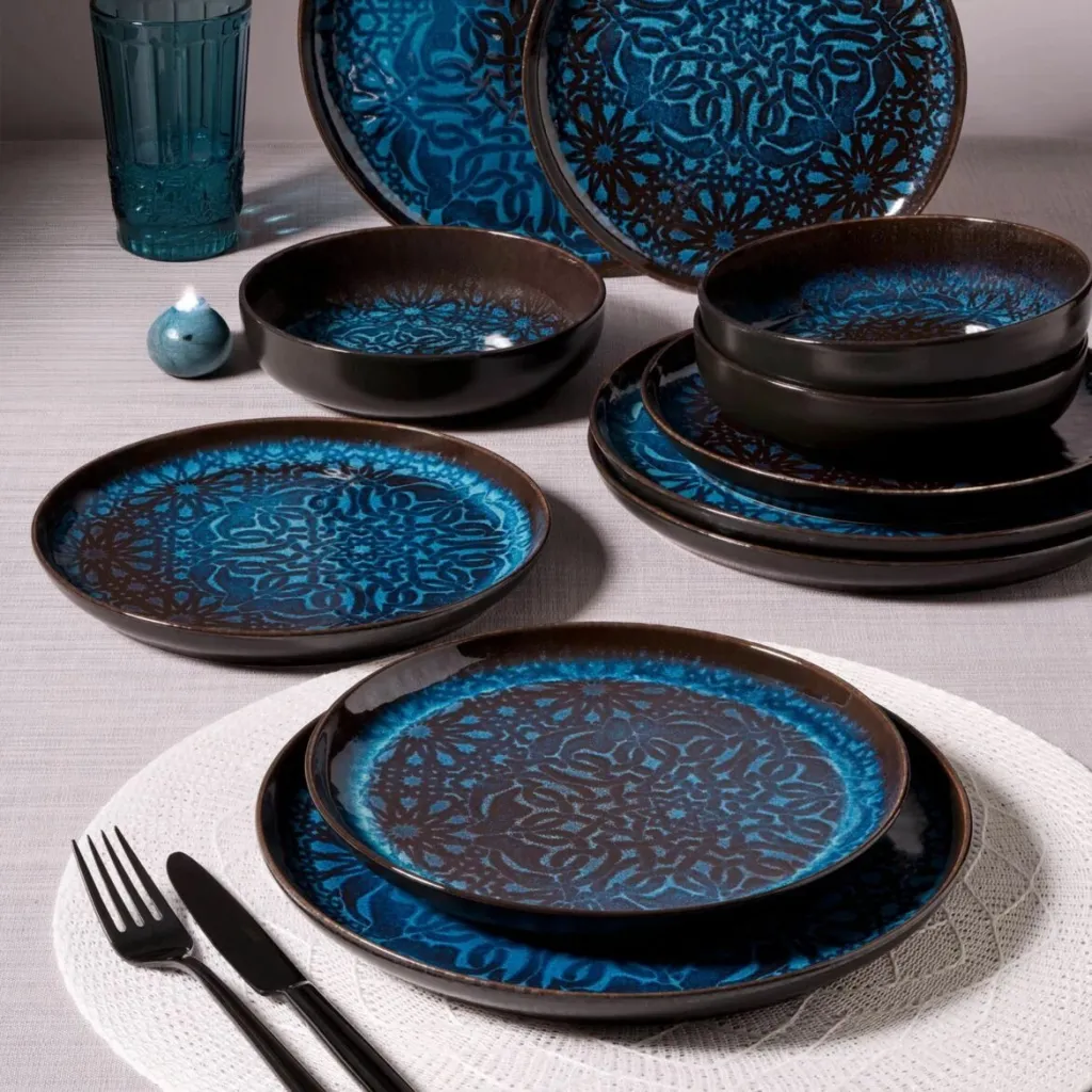 Set pjatash darke 12 copë, Hermia Concept, GBSBLB12Y1VR12132 - 2