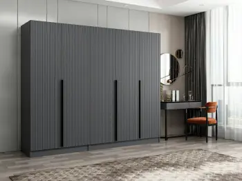 Dollap garderobe Skye Decor, ngjyrë antracit, Kale Plus - 7775