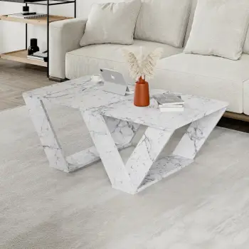 Tavolinë kafeje Skye Decor, ngjyrë mermeri Carrara