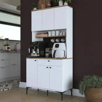 Dollap multifunksional Skye Decor, JE196 - 3805, ngjyrë arre dhe e bardhë