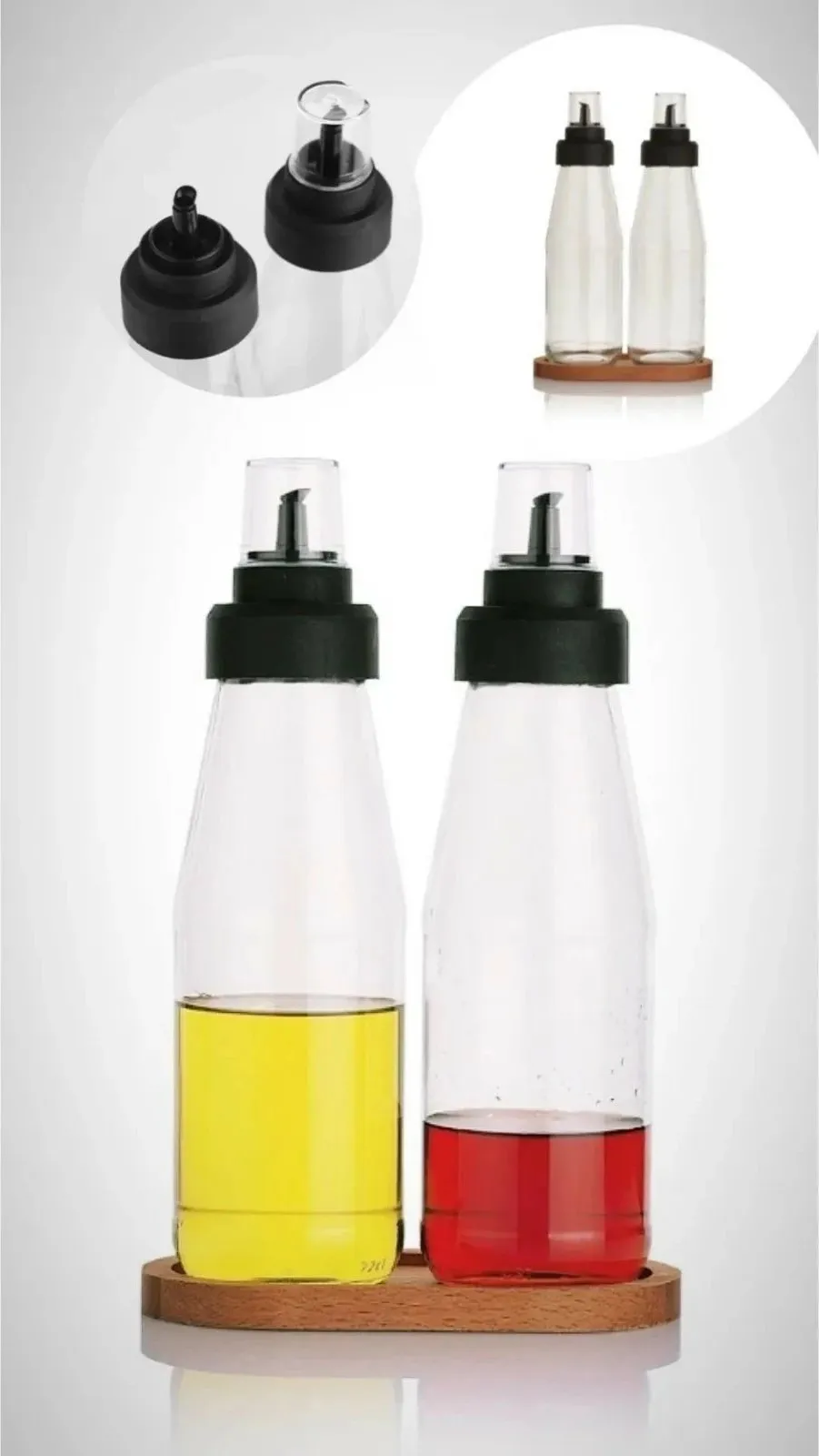 Set shishe për vaj, 2 copë, Hermia Concept, transparent, 720 ml - 2