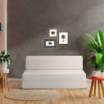 Divan-krevat dy ulëse, kadife bezhë, Atelier del Sofa, Magic