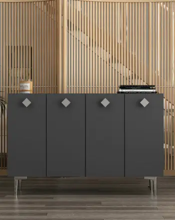 Konsol Skye Decor, anthracite, argjend