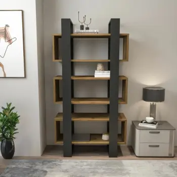 Raft librash Skye Decor, Reina, ngjyrë arre dhe antracit