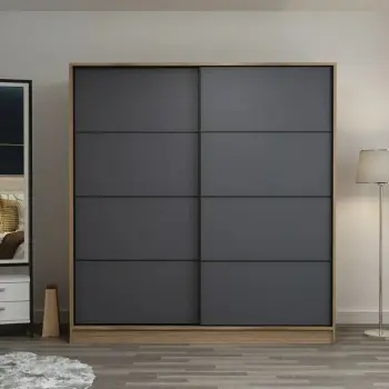 Dollap Skye Decor, ngjyrë dore dhe antracit, 180x190x52cm