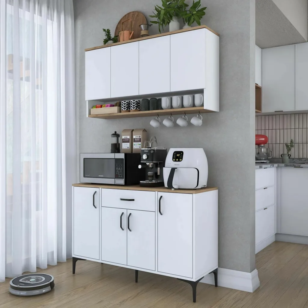 Stendë kafeje Skye Decor, ngjyrë arr dhe e bardhë, JE203 - 3822 - 1