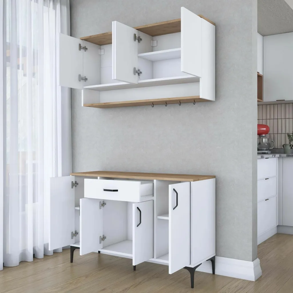 Stendë kafeje Skye Decor, ngjyrë arr dhe e bardhë, JE203 - 3822 - 5