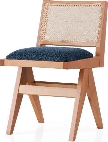 Karrige Skye Decor, formë 4302, ngjyrë lisi dhe blu e errët