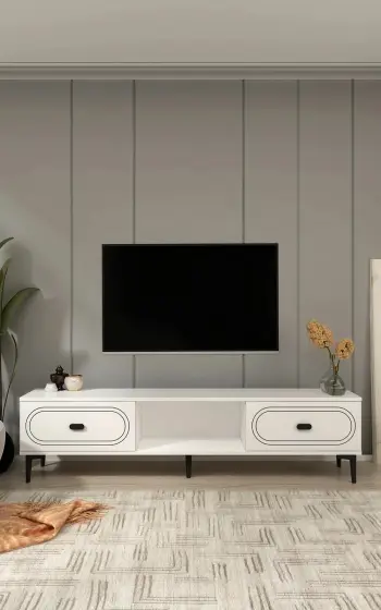Komodë TV Skye Decor, e bardhë, Weny