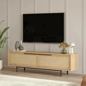 Komodë për TV, ngjyrë arrë dhe lis, Skye Decor, On1-Su