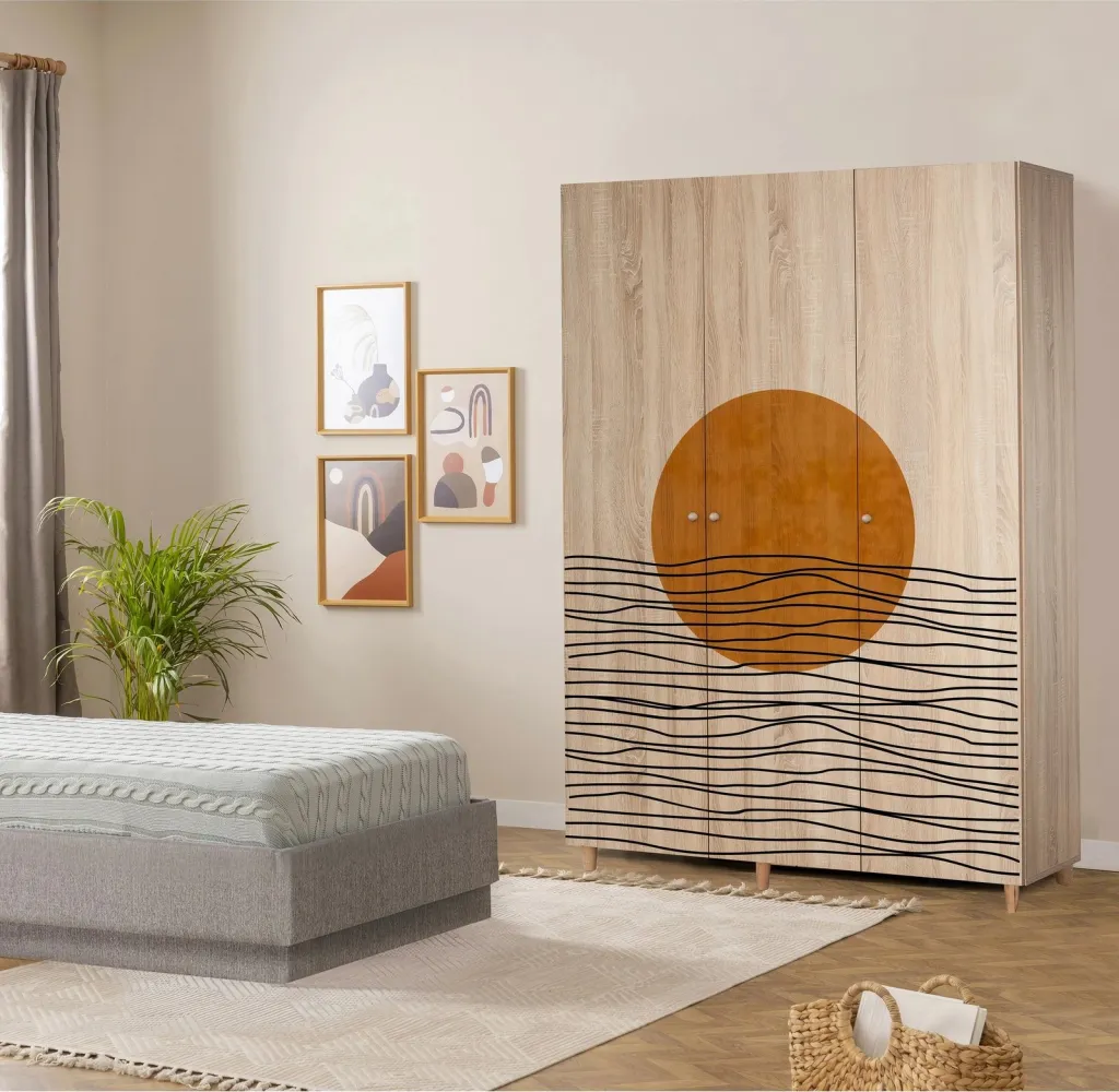 Dollap Lena 3, ngjyrë sonomo, Skye Decor, 135x192x52cm - 1