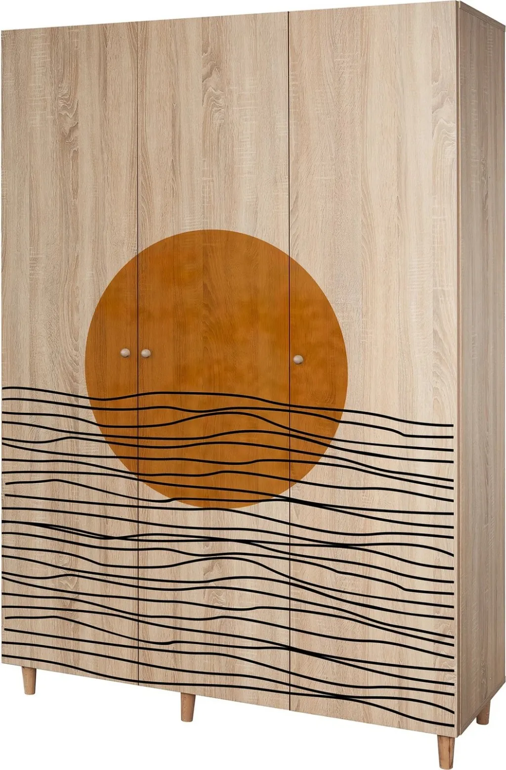 Dollap Lena 3, ngjyrë sonomo, Skye Decor, 135x192x52cm - 3