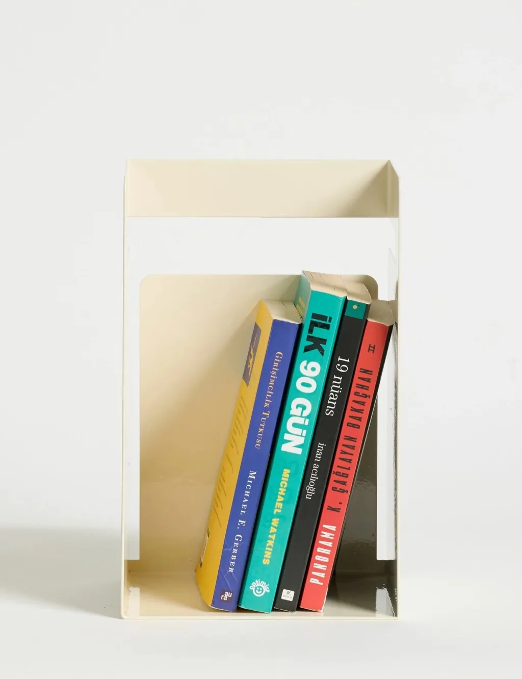 Mbajtës librash Skye Decor, formë kube, ngjyrë krem - 2