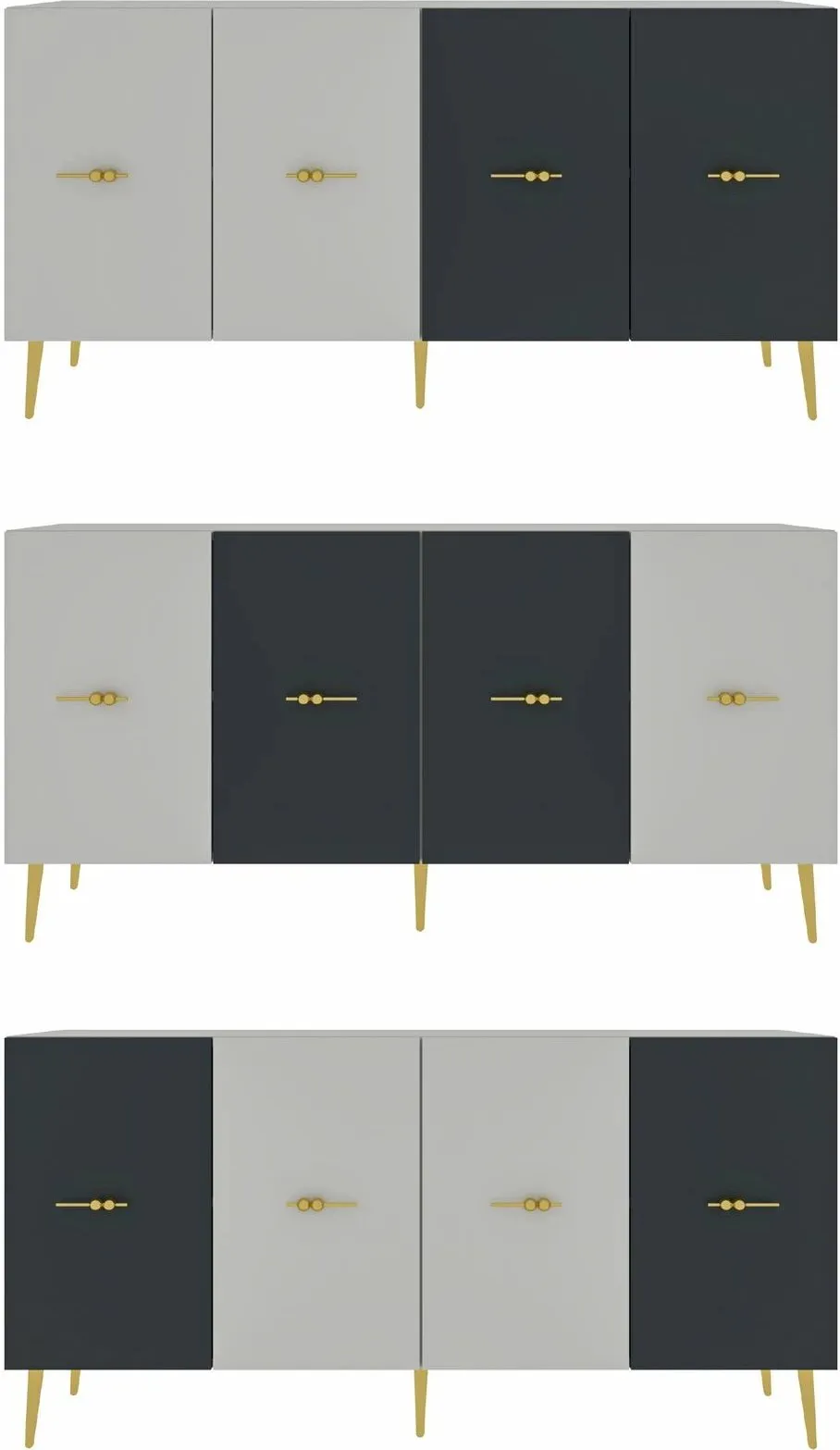 Konsol Skye Decor, Loop KB150, e bardhë, antracit - 7