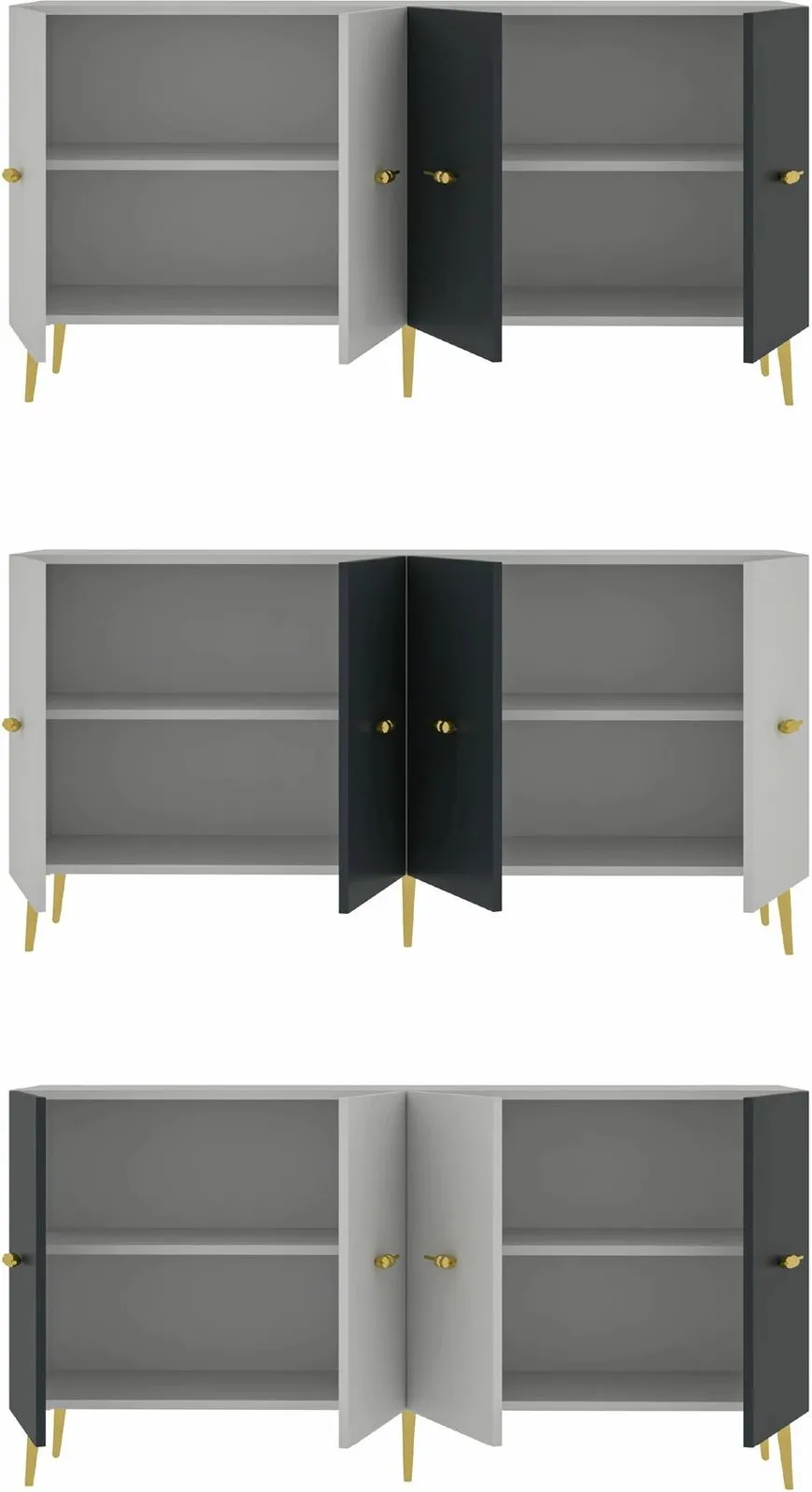 Konsol Skye Decor, Loop KB150, e bardhë, antracit - 8