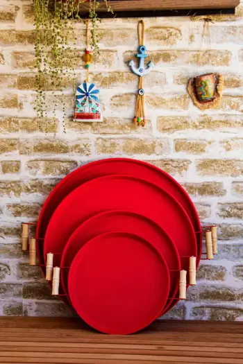 Set tabakash të kuqe, 4 copë, Hermia Concept, M0259 - KR
