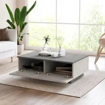 Tavolinë kafeje Skye Decor, ngjyrë argjendi dhe antracit, LV17-GT
