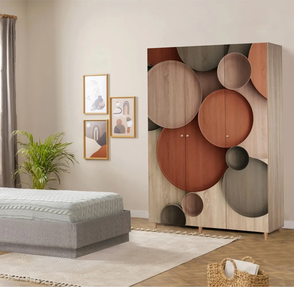 Dollap Lena 3, ngjyrë sonomo, Skye Decor, 135x192x52 cm - 1